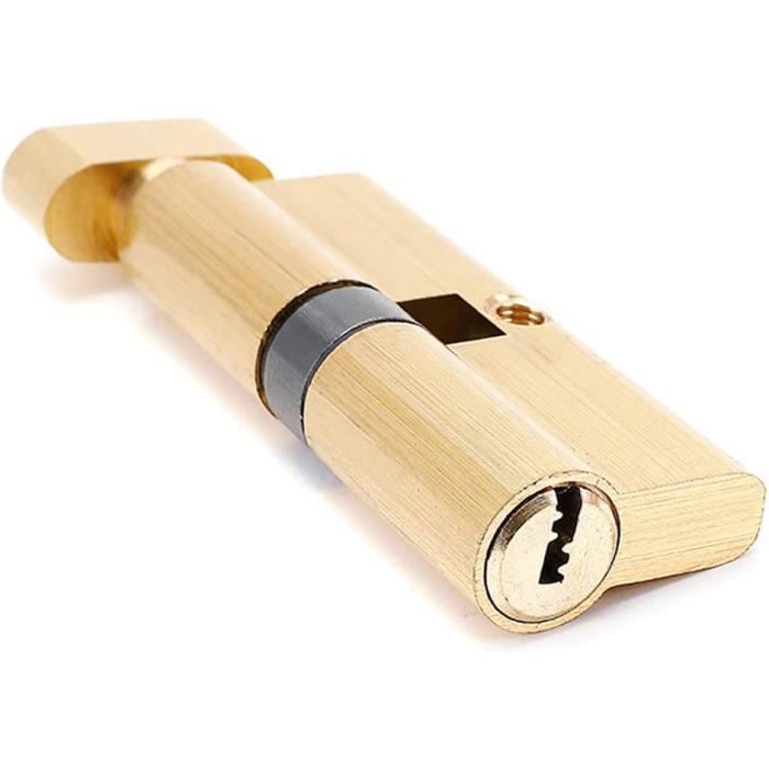 Serrure à Cylindre Européen Avec Clés, Serrure De Porte UPVC, Anti-choc, Anti-perçage, Anti-crochetage, Laiton/nickel