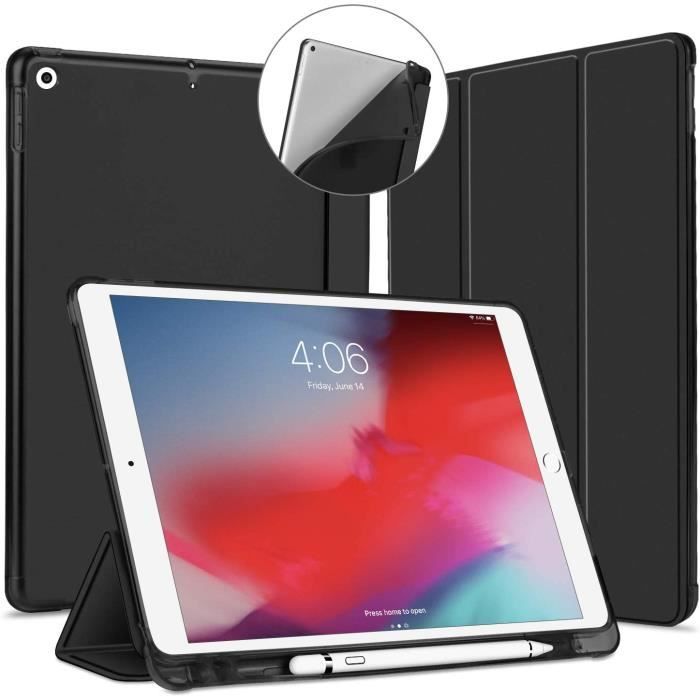 FINTIE Clavier pour iPad 9ème Génération 2021/iPad 8 2020/iPad 7 2019 10.2  Pouces - Clavier AZERTY sans Fil Bluetooth, Coque Arrière Souple Housse avec  Rangement de Stylet, Noir : : Informatique
