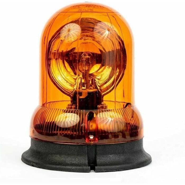 2 Gyrophares LED Ambre 12V/24V – 3 Modes (rotation, Stroboscope, Flash) | Homologation R10 E9, étanche | Pour Camion, Tracteur, Véhicule D’urgence - 2