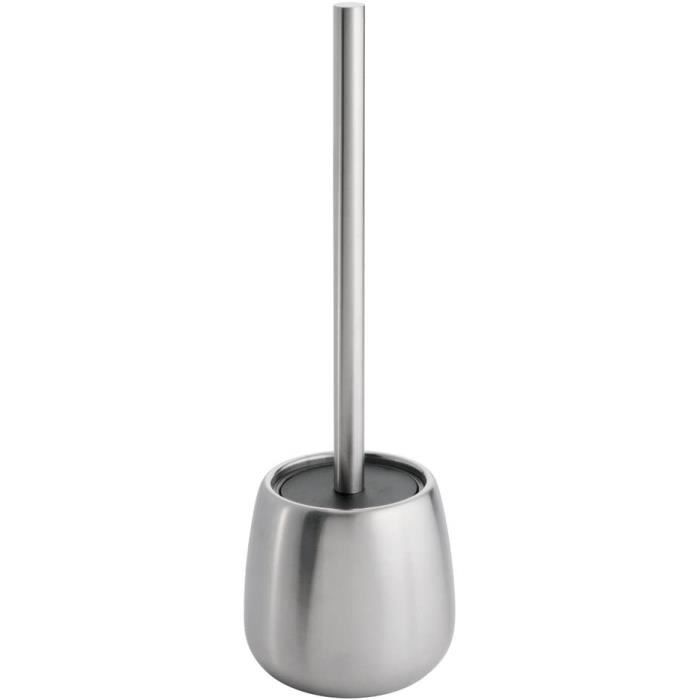 Porte Balai WC GEDY EDERA – Acier Inoxydable, Brosse Nylon, Argenté