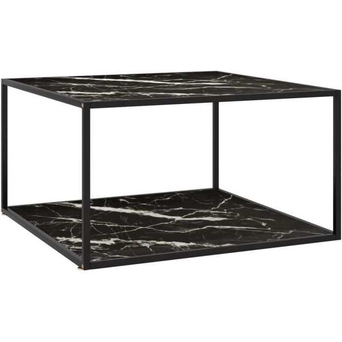 en.casa] Table d'Appoint Ronde pour Salon Bout de Canapé Design Capacité de Charge 15 kg Métal MDF 55 x 40 cm Noir