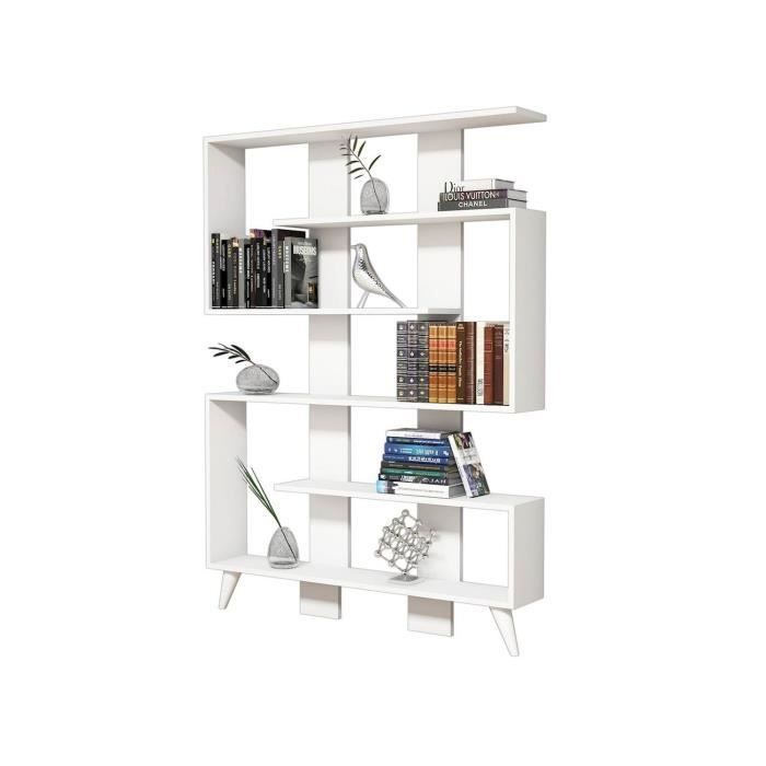 Bibliotheque Design Jane L 120 X H 164 Cm Blanc Achat Vente Bibliotheque Bibliotheque Design Jane L Cdiscount