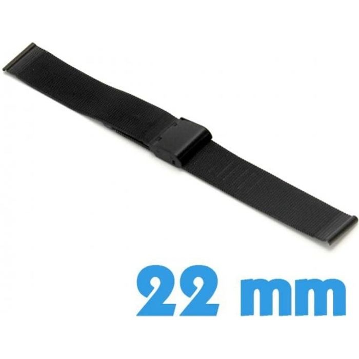 Bracelet milanais Noir de montre 22 mm Coulissant 22 mm Bracelet Montre  Maille Milanaise , - Achat/vente bracelet de montre - Cdiscount