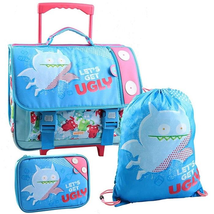 Ensemble Cartable à roulettes 41 CM + Sac piscine + Boîte à crayons ...