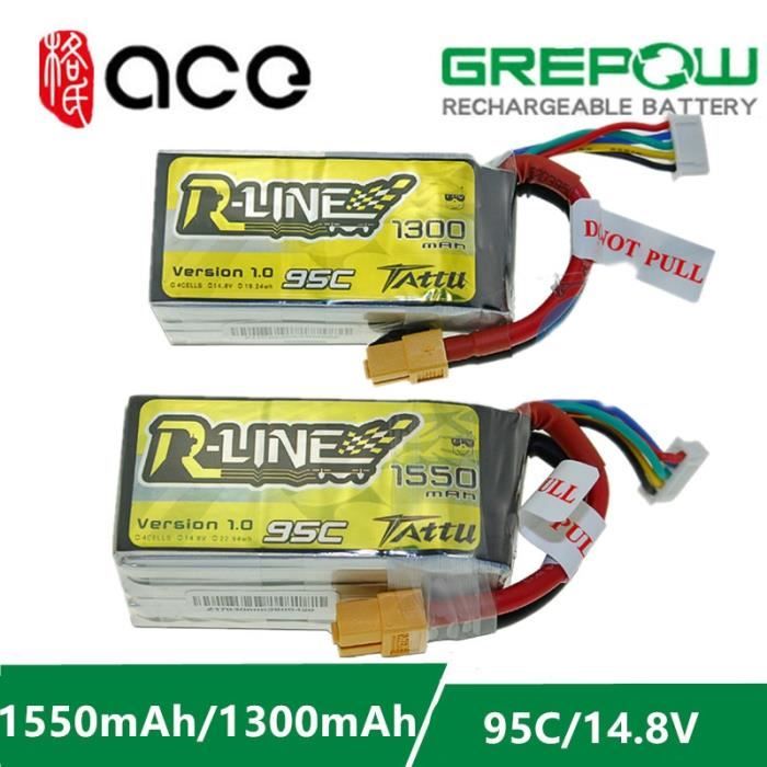 Ace Tattu R Line R Line 1 0 Lipo Batterie Rechargeable 1050 1300 1550mah 95c 14 8v 22 2v 4s1p 6s1p Rc Fpv Type 1300mah 4s 95c Achat Vente Accessoire Maquette Cdiscount