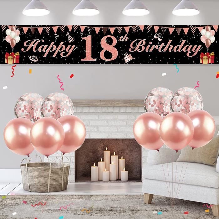 18 Ans Decoration Anniversaire Joyeux Anniversaire Decoration 18 Ans Banderole Joyeux Anniversaire Fille Or Rose Anniversaire Ban Cdiscount Maison