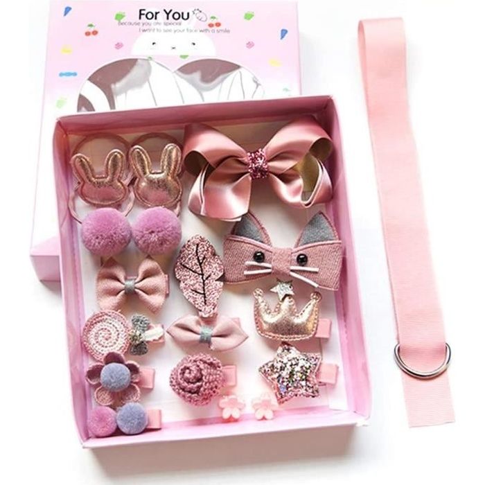 COFFRET DE PARFUM 18pcs Coffret Cadeau Accessoires De Beacutebeacute Filles Pinces Agrave Cheveux Arcs Cravates370 - Au quotidien