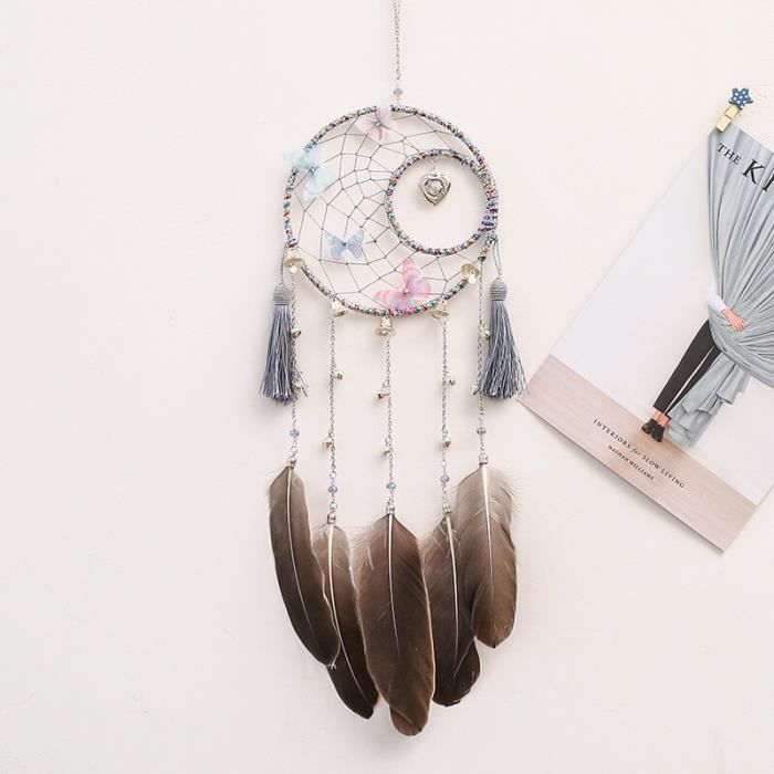 Attrape-Rêves à Plumes Blanches - Fait Main - Décoration Maison - Neuf