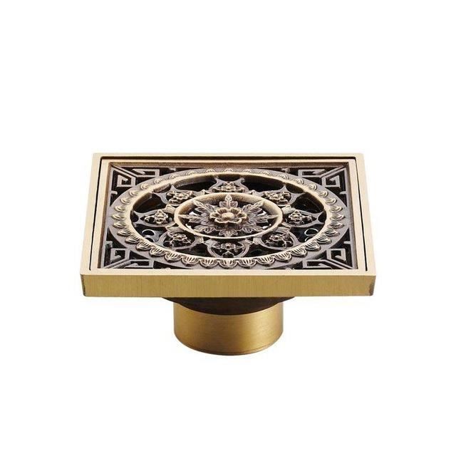 Vtizikl Drain De Douche Carré Siphon De Sol Gris 100x100mm Caniveau De Douche Laiton Anti Odeur Drain De Plancher 65941919