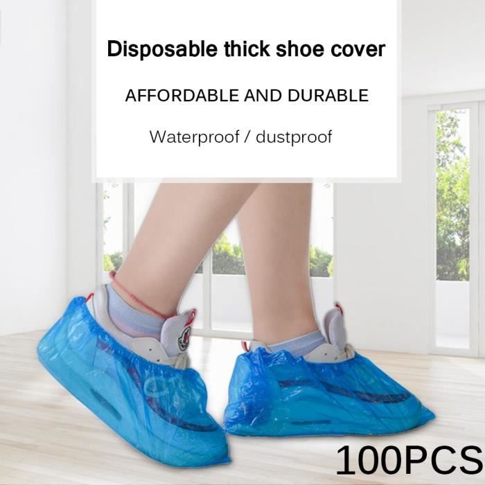 Ezlife Couvre-chaussures Jetables Imperméable 100 Pcs Surchaussures Jetables  Antidérapante en Plastique CPE Protege Chaussures - Cdiscount