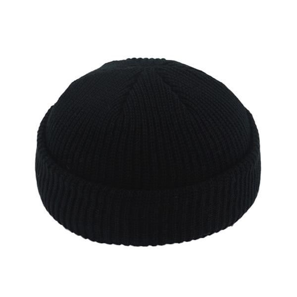 Taille unique - noir - Bonnet tricoté côtelé pour homme, bonnet court et  chaud, couleur unie, pour l'hiver - Cdiscount Prêt-à-Porter