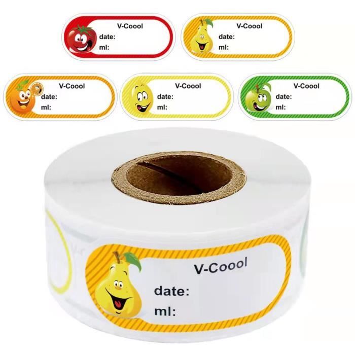300 étiquettes De Congélation Amovibles 6x3 Cm - Bord Coloré, Colle Basse Température - Pour Bocaux Et Surgelés - 6