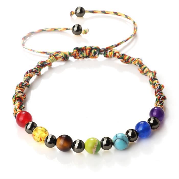 Bracelet Tressé Yin Yang Tai Chi 2 Piècesensemble Breloque Noir Blanc