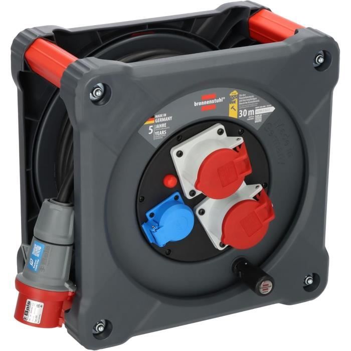 Brennenstuhl Prise électrique Industrielle Murale CEE à 3 Pôles, Prise Industrielle 230 V/16 A Avec Couvercle Pour Utilisation En Extérieur, Idéale Pour Une Utilisation En Plein Air, Chantiers