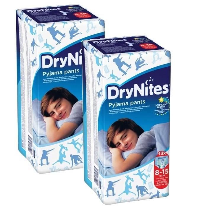 HUGGIES Lot de 2 DryNites Boy 815 ans De 27 à 57kg 13 couches