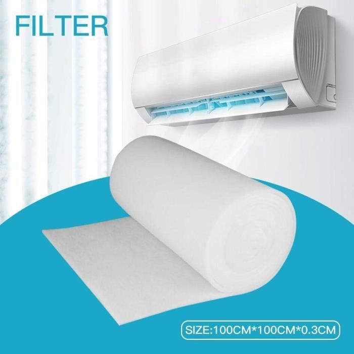 Filtre à Charbon Actif Pour Climatisation Gainable - Plaque Purificatrice D'air 100x100x0.3 Cm, Préfiltre Anti-poussière