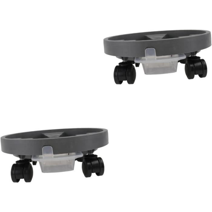 Plateau De Pot De Fleur Avec Roulettes TOGEVAL - Base Mobile Grise 25.5cm Pour Plantes D'Intérieur Et Extérieur, Déménageur Facile