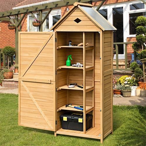 Costway Armoire Abri De Jardin En Bois Remise Pour Outils Avec 5