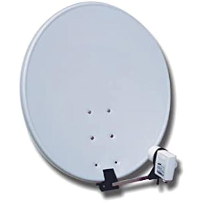 Antenne Parabole Satellite - D2 DIFFUSION - Ø 80 cm - Acier - LNB Universel - Blanche
