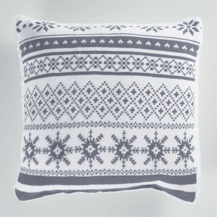 Coussin lune sherpa - gris