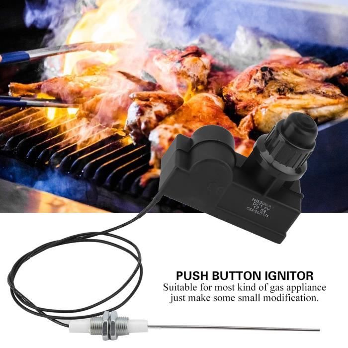 Allumeur Barbecue Onlyfire Pizeo - Pile AA - 3 Brûleurs - Bouton Poussoir - Pour Grils à Gaz