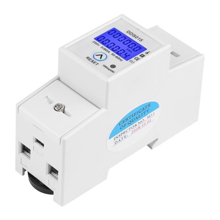 Zerone Watt Mètre 5‑32A 230V 50Hz Compteur D'énergie KWh Monophasé