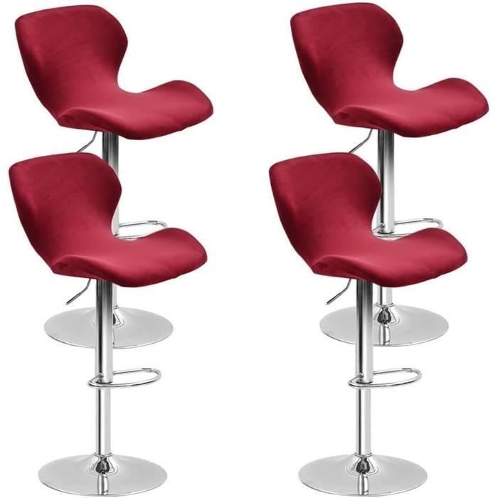 GUYIRT - Housses De Tabouret De Bar Extensibles Avec Dossier - Jacquard Polyester - Lot De 2 - Vert - Antidérapant
