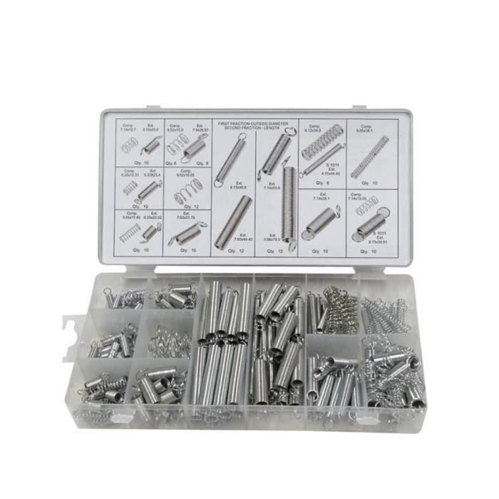 ET Coffret assortiment de 200 ressorts compression et traction 