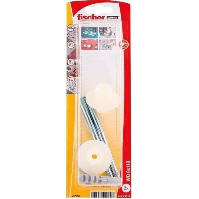 FISCHER - Cheville wd 8x110 lavabos/urinoirs blister de 2