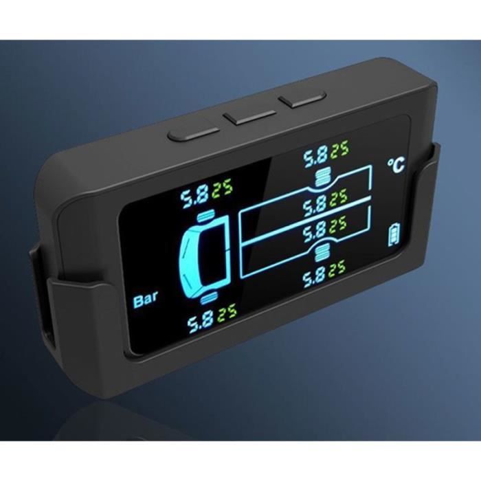 Shkalacar Système Surveillance Pression Pneus Moto Solaire - 2 Capteurs Externes Écran LCD