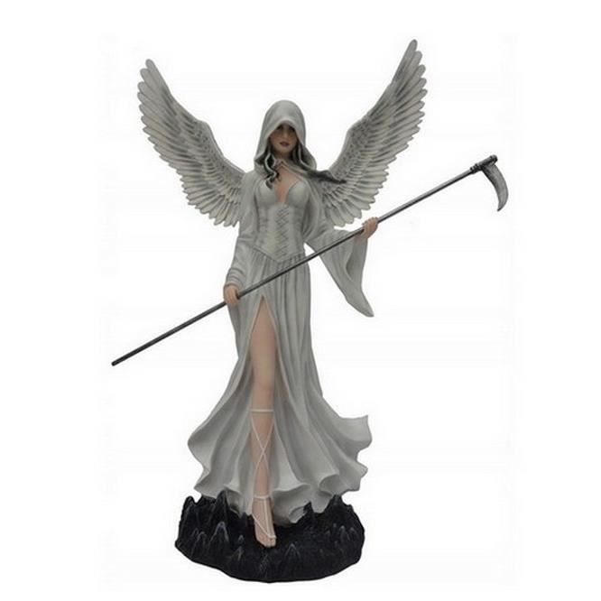Statue De Fee Avec Une Faux Et Des Ailes D Ange Fee Geante En Resine Cdiscount Maison