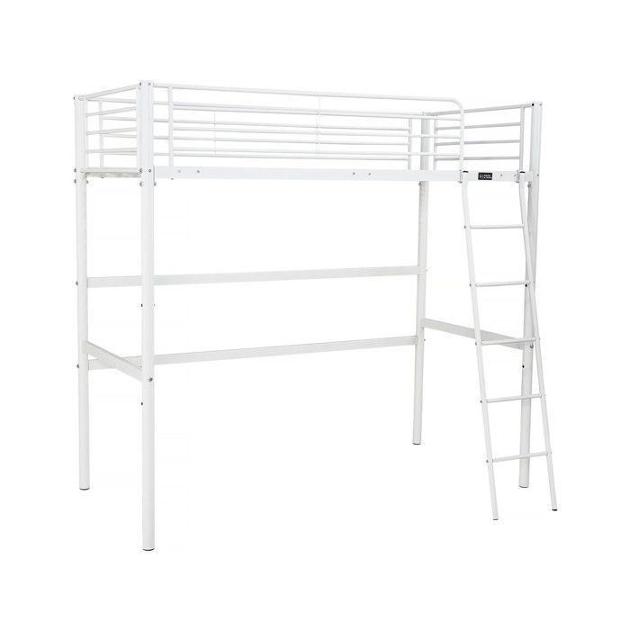 lit mezzanine alora 90 x 190 cm blanc cdiscount maison