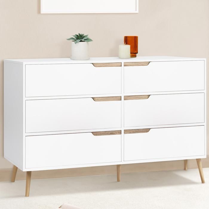 IDMARKET Commode 6 tiroirs HELSINKI 115 cm scandinave blanc IDMARKET Commode 6 tiroirs HELSINKI 115 cm scandinave blanc