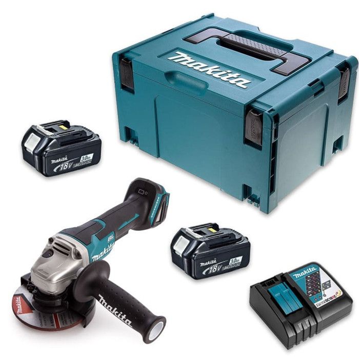 Meuleuse dangle 18V LXT Ø125 mm 2x30 Ah en MAKPAC MAKITA DGA508RFJ