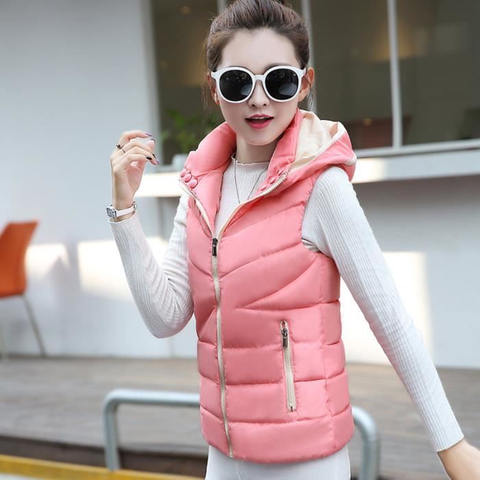Manteau Femme Hiver a capuche Slim section courte mince - rose 2 GOGUQ Rose 2 - Cdiscount Pr??t-?� 