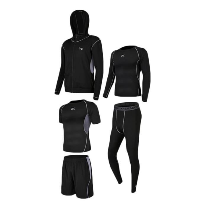 Ensemble de Vêtement Sport Homme - Marque - 5 Pièces - Gris Compression -  Fitness Running Gris compression - Cdiscount Sport