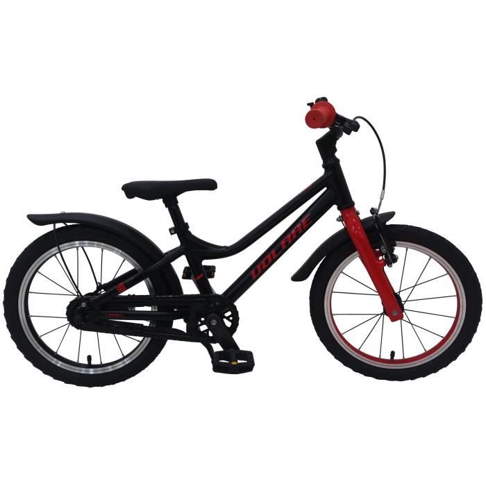 Vélo Enfant Garçon Blaster 16 Pouces Noir Rouge - Volare - Aluminium - Frein à main et frein à rétropédalage