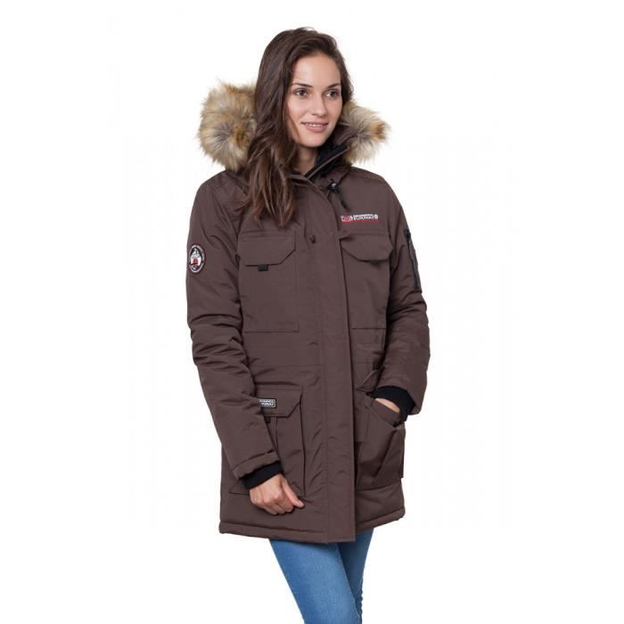 Doudoune ALPES Marron GEOGRAPHICAL NORWAY Femme 100 Polyester Fermeture eclair Marron Cdiscount Pret a Porter