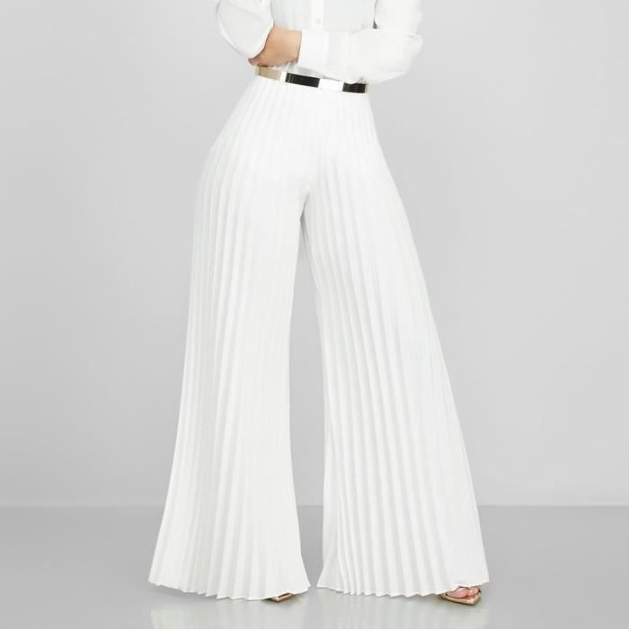 Pantalon plisse femme deals