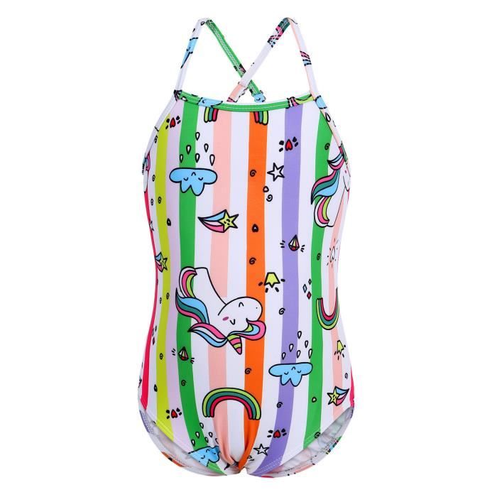 Maillot De Bain Licorne Harry Bear Fille - Tankini Volant | Rose Étoilé