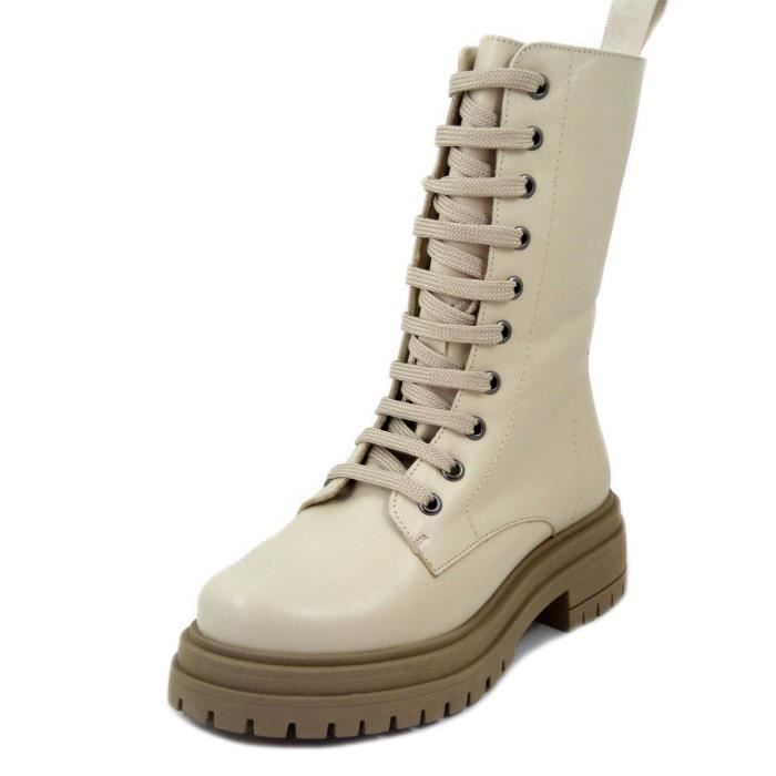 Bottes En Caoutchouc à Tige Courte Pour Femme - Pour L'hiver - Style Rétro - À Lacets Confortables - Talon Carré épais, Noir , 41 EU