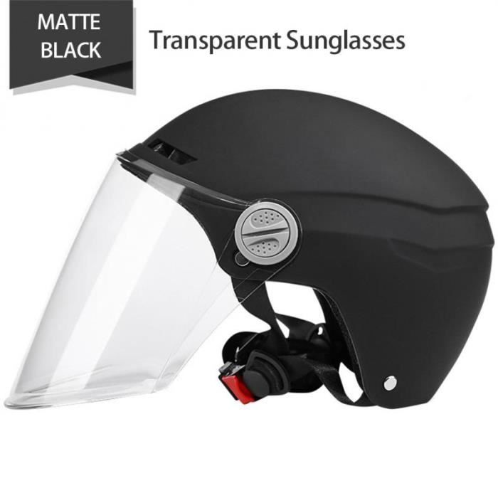 Casque Moto 3/4 Vintage En Cuir – Homologué ECE, Double Visière – Pour Homme Et Femme