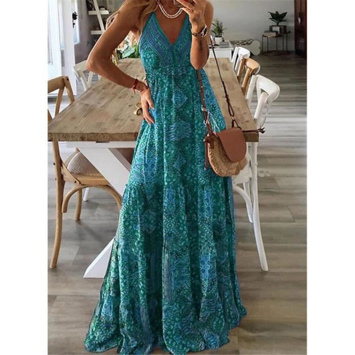 Robe longue fleurie sans manche deals