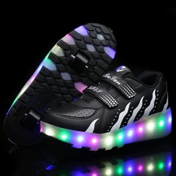 Baskets LED Enfants – Rechargeables USB – 7 Couleurs Clignotantes – Taille Variable