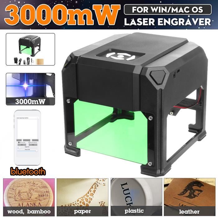 3000mW Graveur laser Kecheer 450 nm Intelligent AI Mini Machine de Graveur sans Fil BT BT 4.0 pour Connexion iOS/Android 