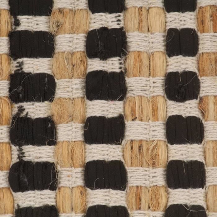 tapis de salle de bain tisses a la main jute naturel et noir cdiscount pret a porter