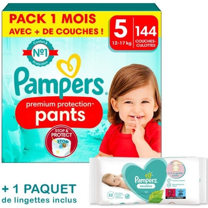 Pampers Couches culottes Premium Protection Pants taille 5 12-17