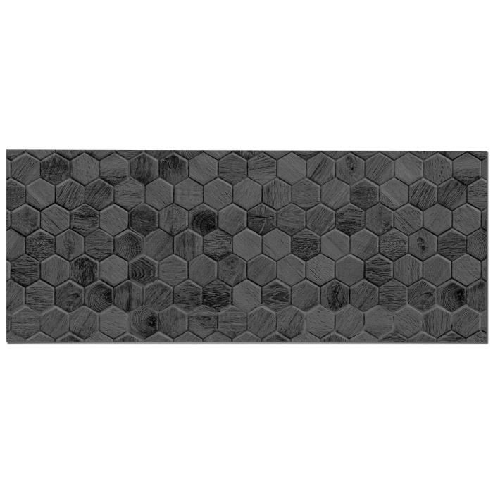 Crédence Adhésive Hexagonale Noire 40x100 Cm - Protection Murale Cuisine Anti-Éclaboussures