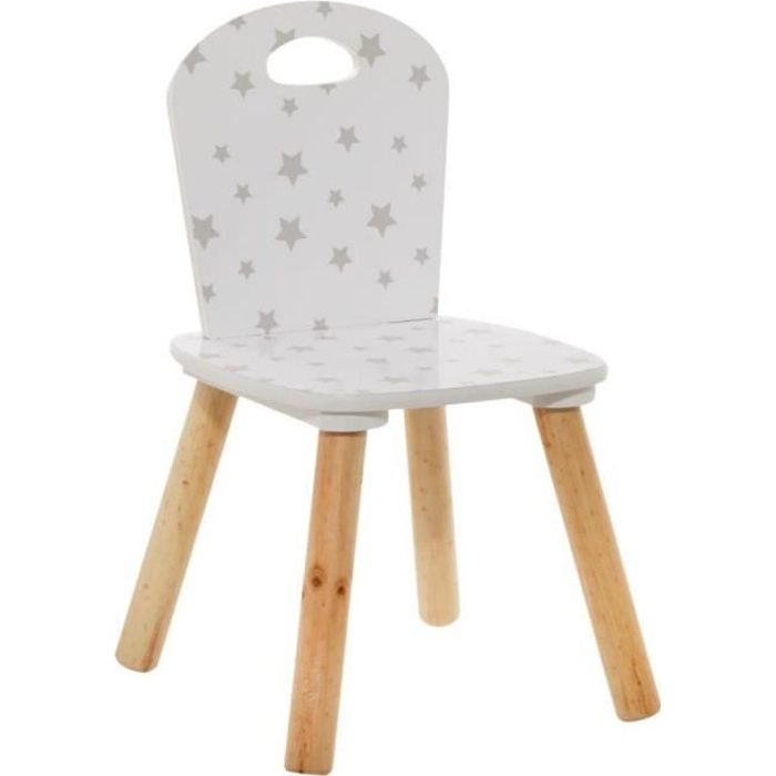 chaise enfant à motifs "douceur" 49cm blanc