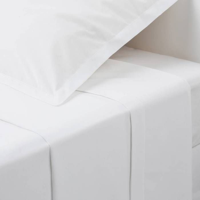 Drap plat Carina en coton blanc 240x290cm - Atmosphera Créateur dintérieur Drap plat Carina en coton blanc 240x290cm - Atmosphera Créateur dintérieur